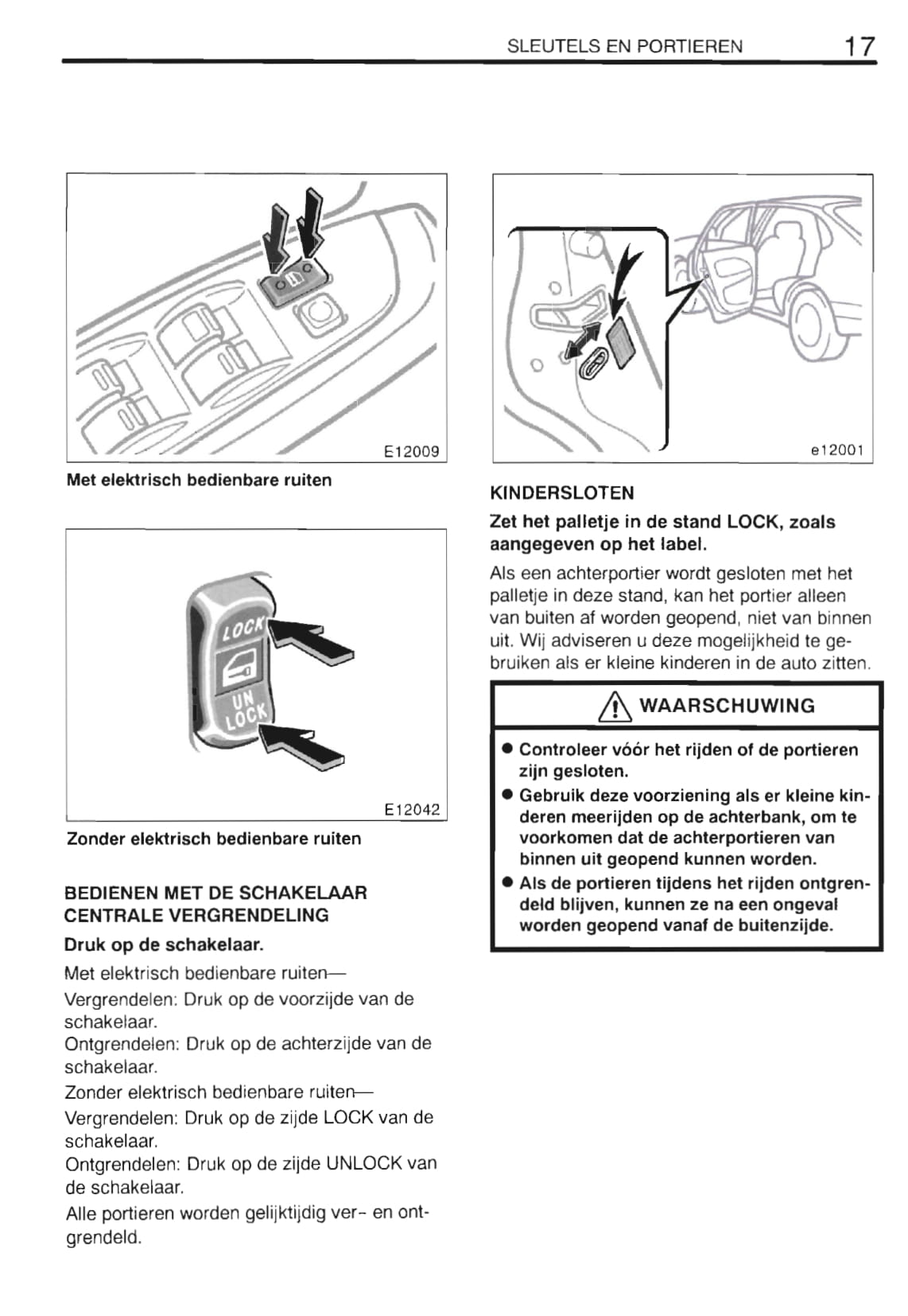 2000-2002 Toyota Corolla Owner's Manual | Dutch