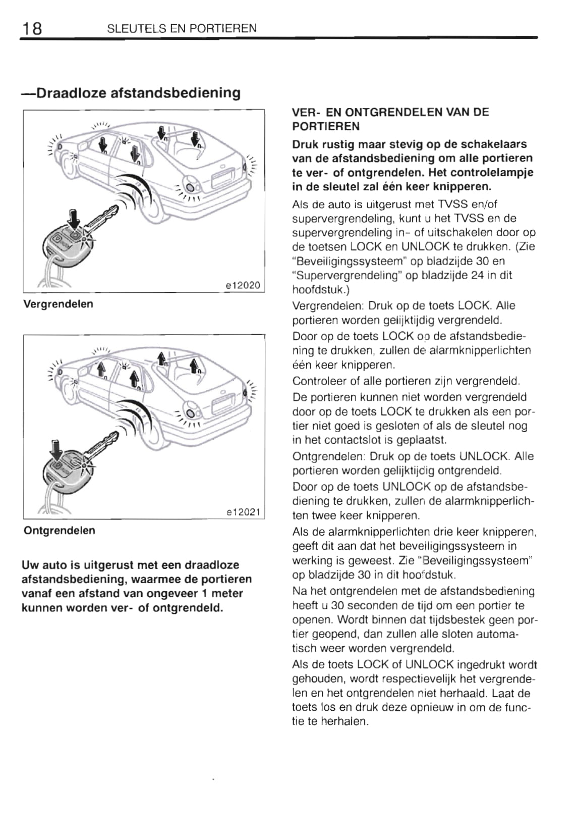 2000-2002 Toyota Corolla Owner's Manual | Dutch