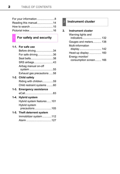 2019-2020 Toyota Camry Hybrid Owner's Manual | English