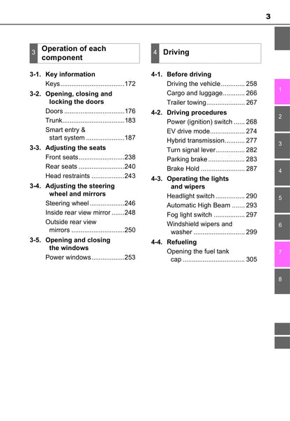 2019-2020 Toyota Camry Hybrid Owner's Manual | English