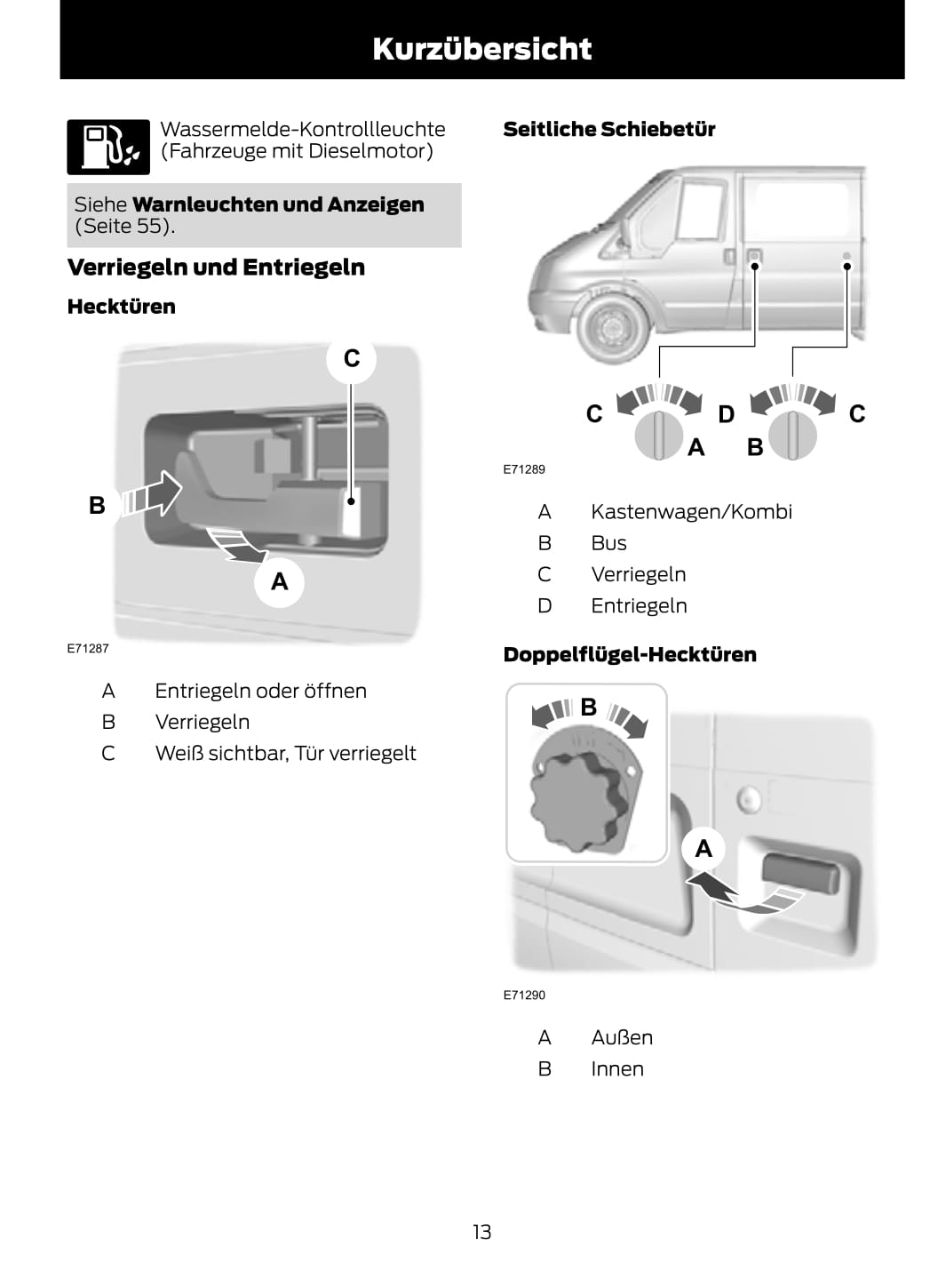 2011-2012 Ford Transit Owner's Manual | German