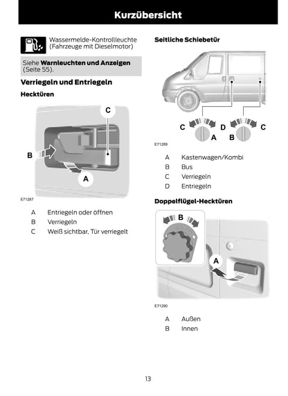 2011-2012 Ford Transit Owner's Manual | German