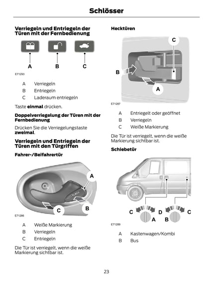 2011-2012 Ford Transit Owner's Manual | German