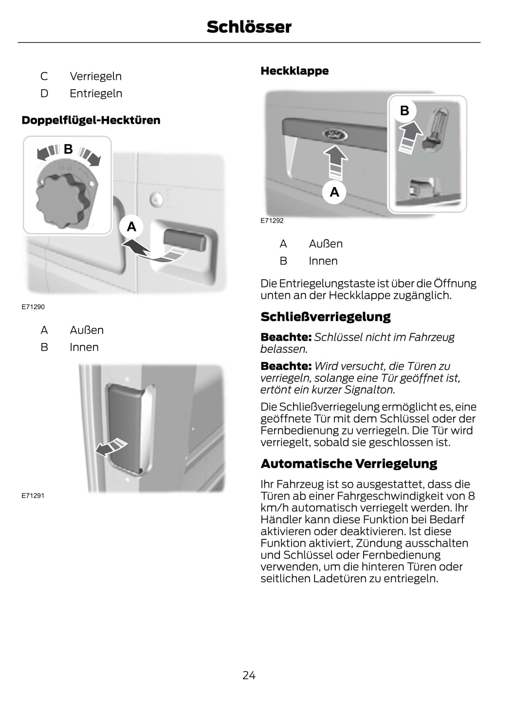 2011-2012 Ford Transit Owner's Manual | German