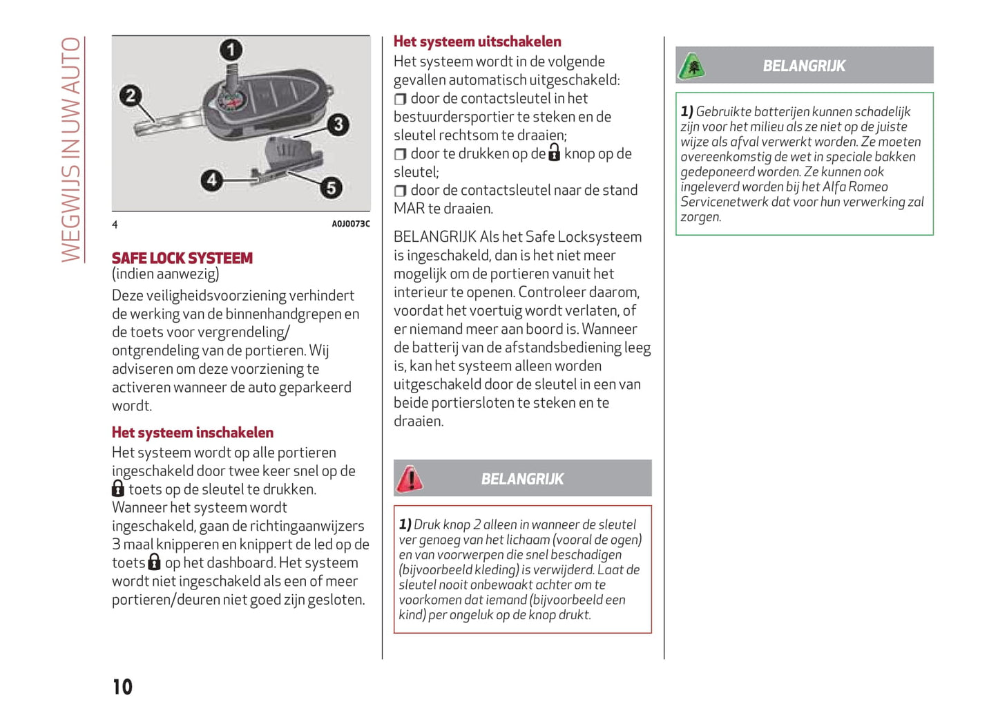 2016-2020 Alfa Romeo MiTo Owner's Manual | Dutch