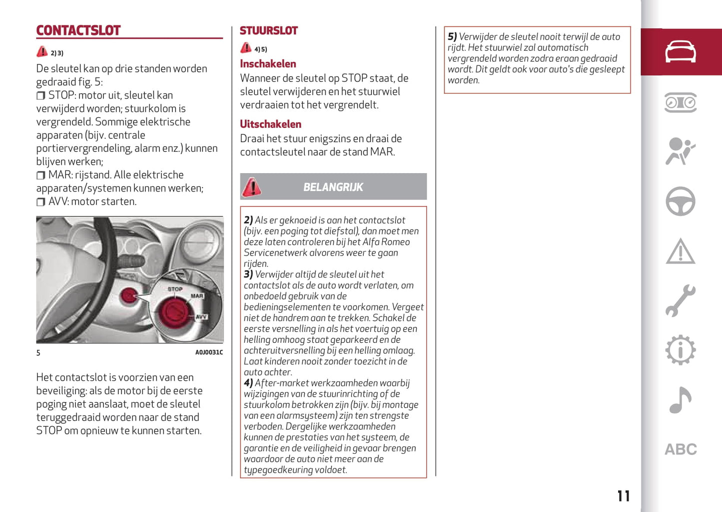 2016-2020 Alfa Romeo MiTo Owner's Manual | Dutch