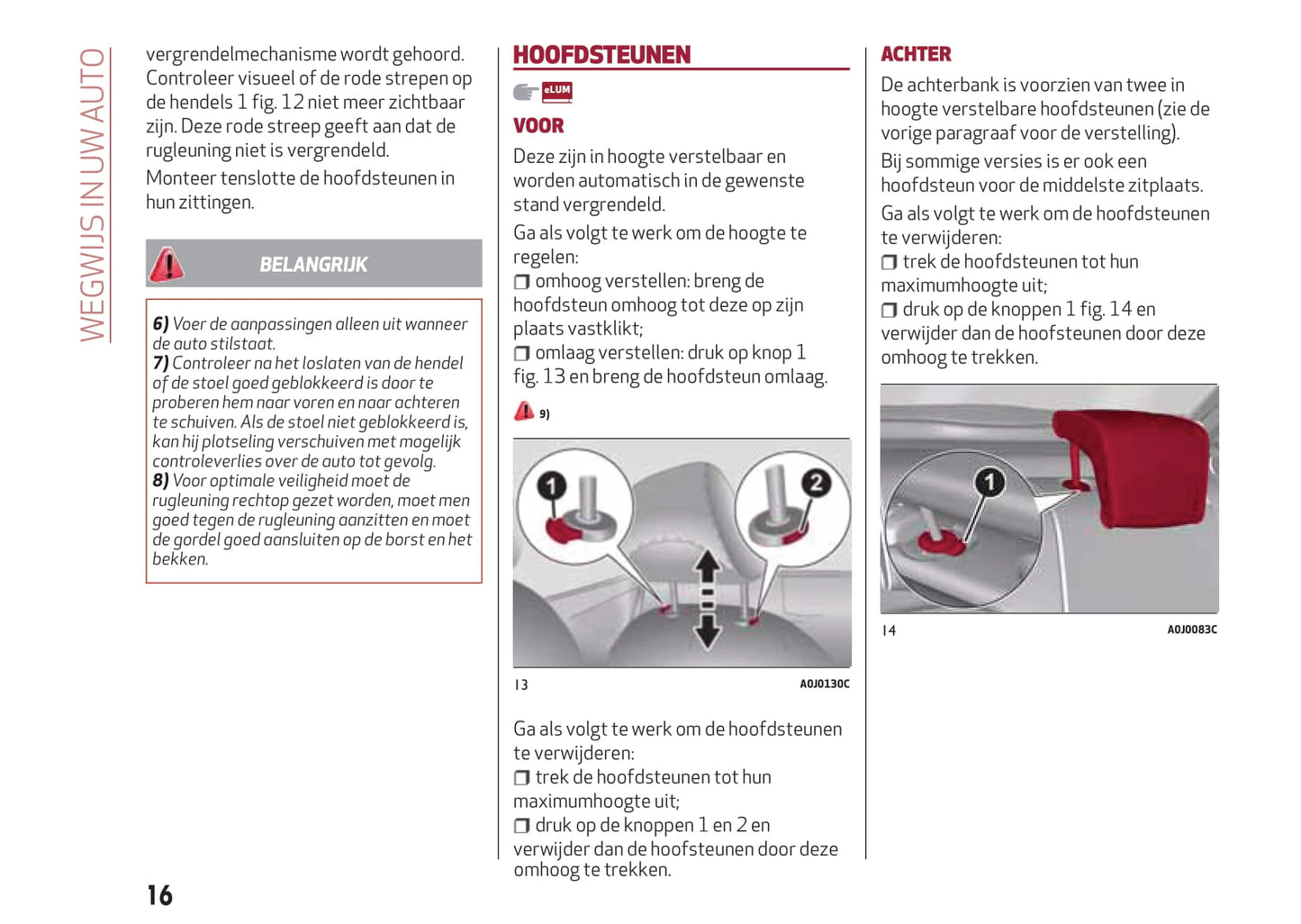 2016-2020 Alfa Romeo MiTo Owner's Manual | Dutch