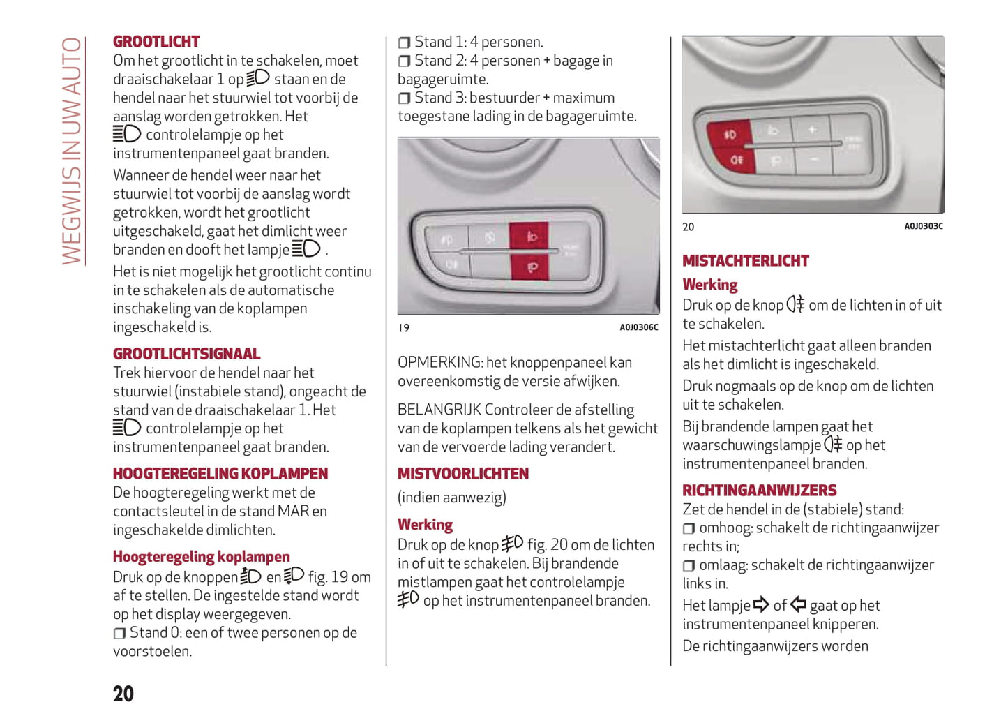 2016-2020 Alfa Romeo MiTo Owner's Manual | Dutch