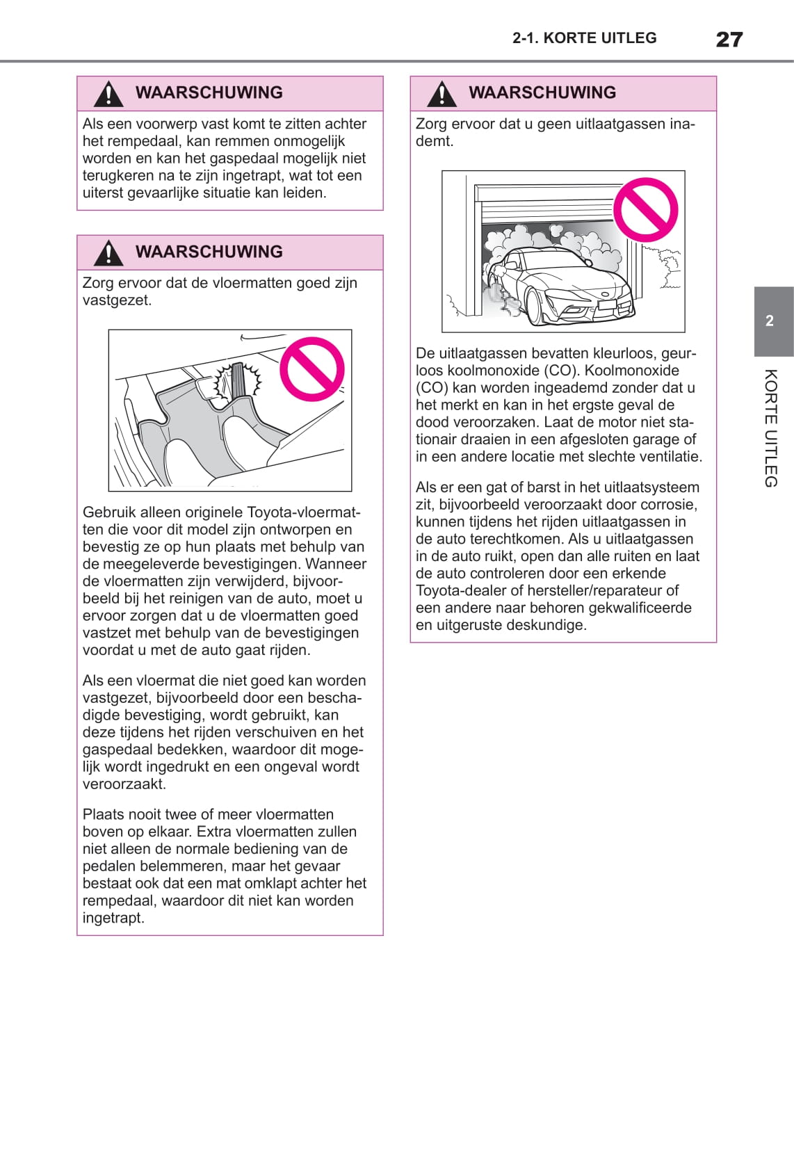 2021 Toyota Supra Owner's Manual | Dutch