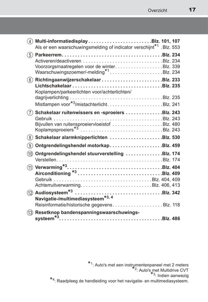 2017-2018 Toyota Auris Owner's Manual | Dutch