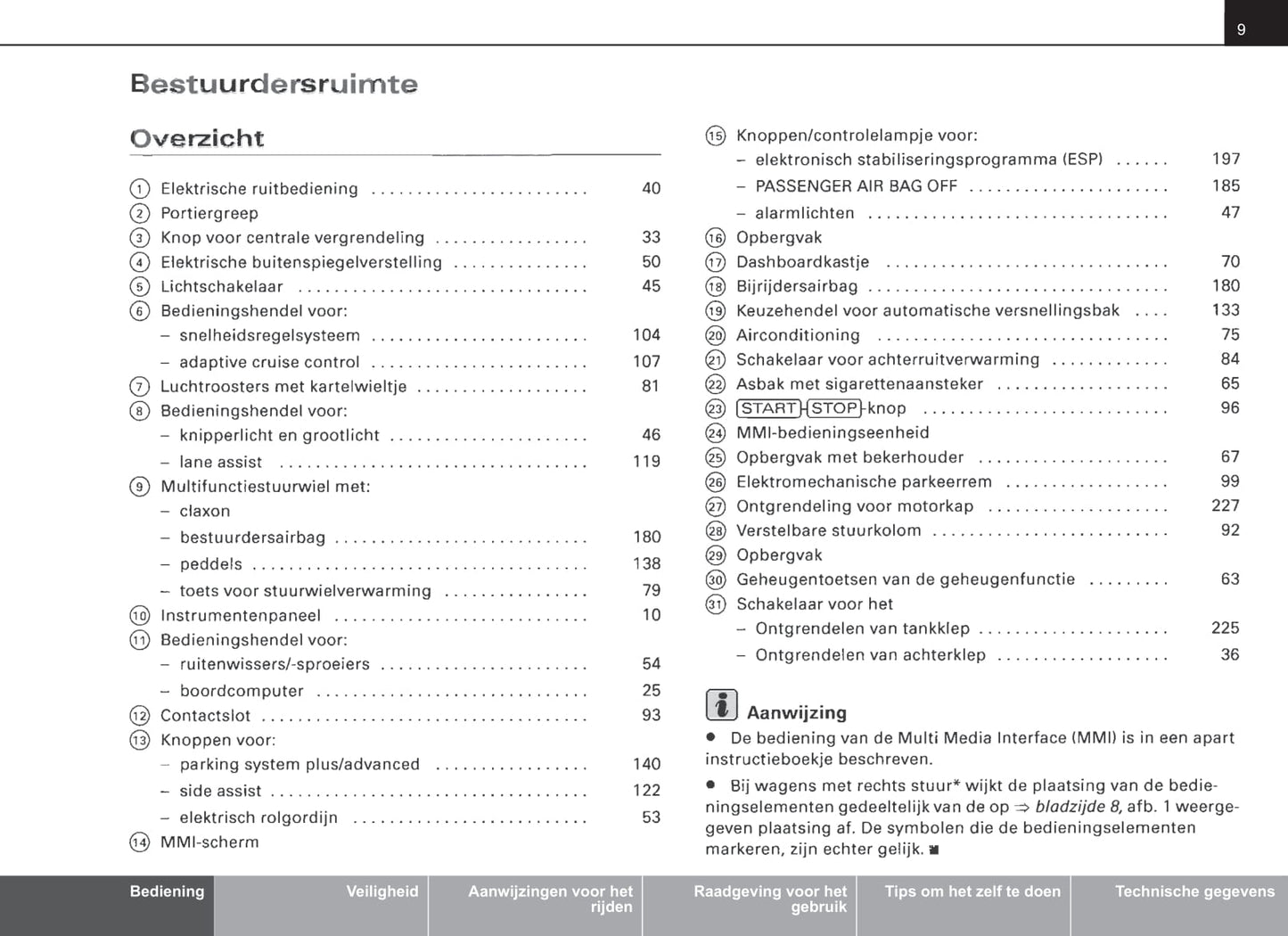 2007-2010 Audi A8 Owner's Manual | Dutch