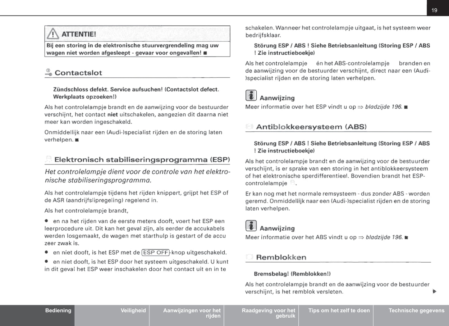 2007-2010 Audi A8 Owner's Manual | Dutch