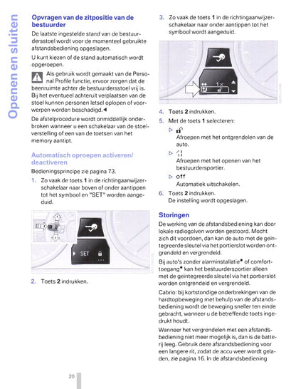 2011-2012 BMW 3 Series Coupé/3 Series Cabrio Owner's Manual | Dutch