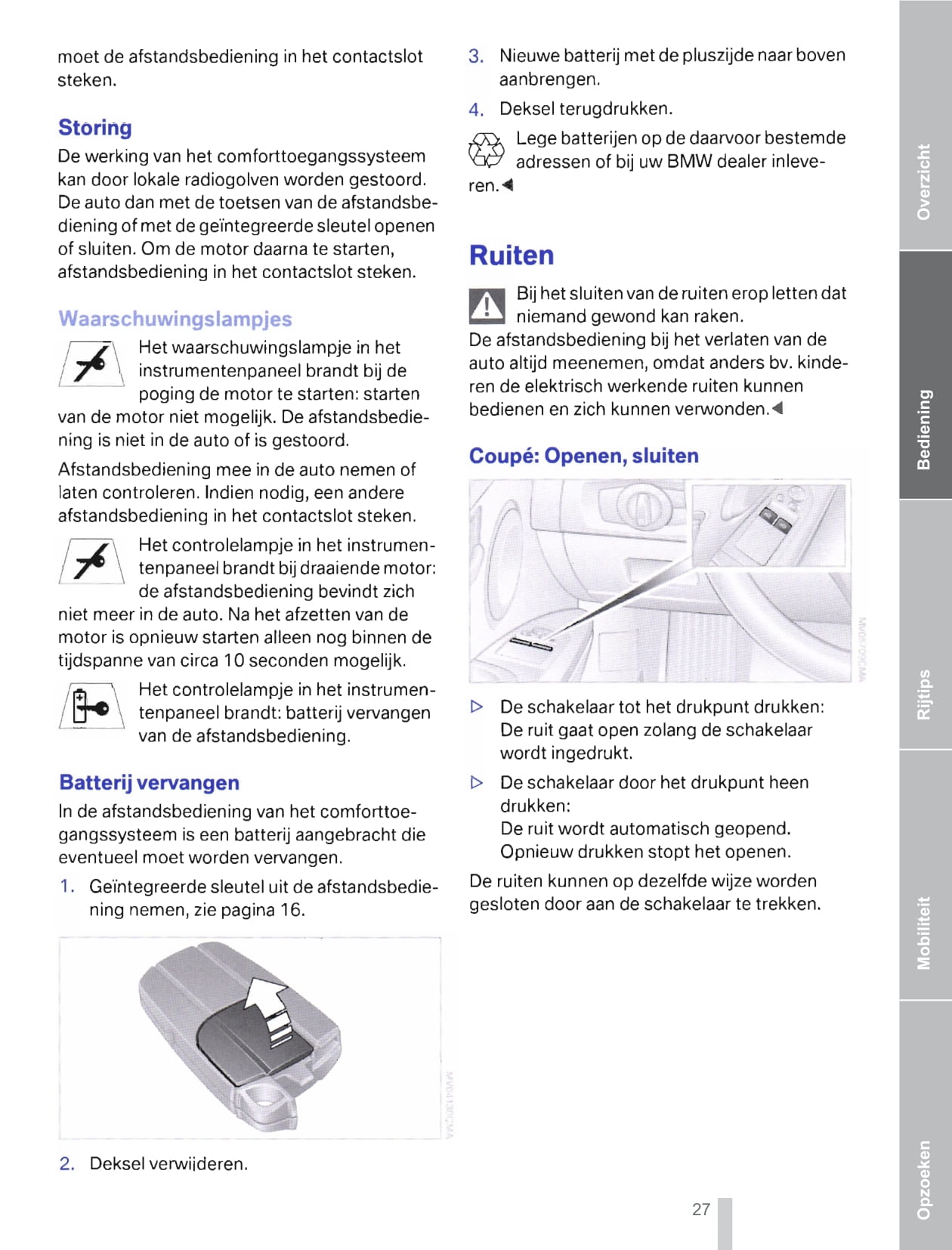 2011-2012 BMW 3 Series Coupé/3 Series Cabrio Owner's Manual | Dutch