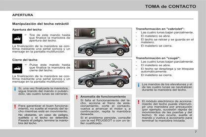 2013-2014 Peugeot 308 CC Manuel du propriétaire | Espagnol