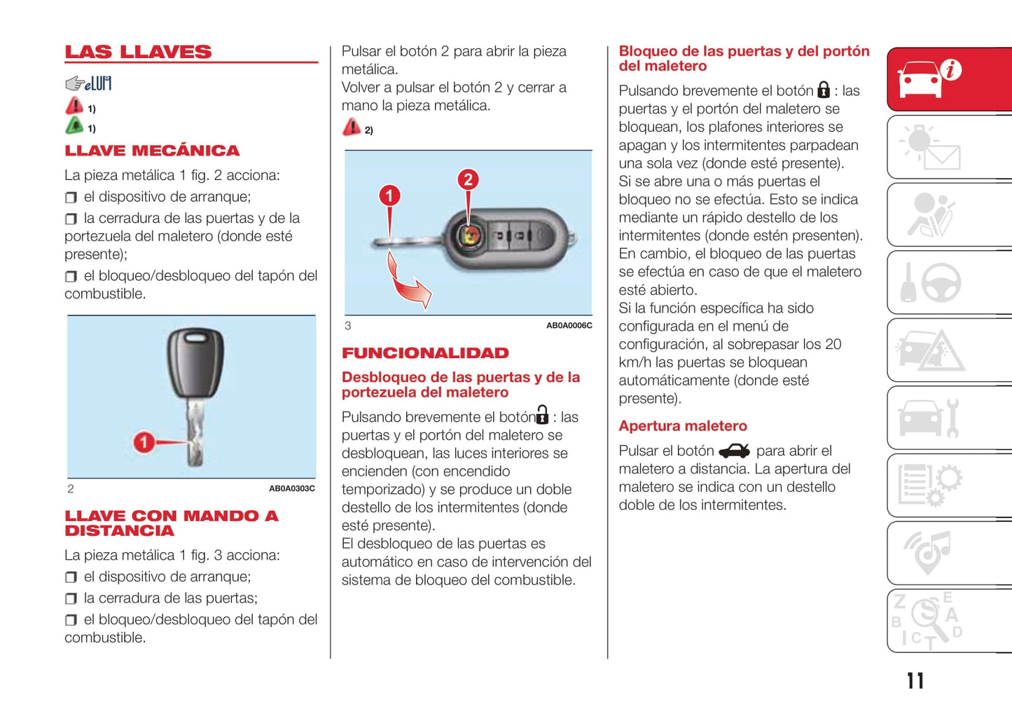 2016-2020 Abarth 595 Gebruikershandleiding | Spaans