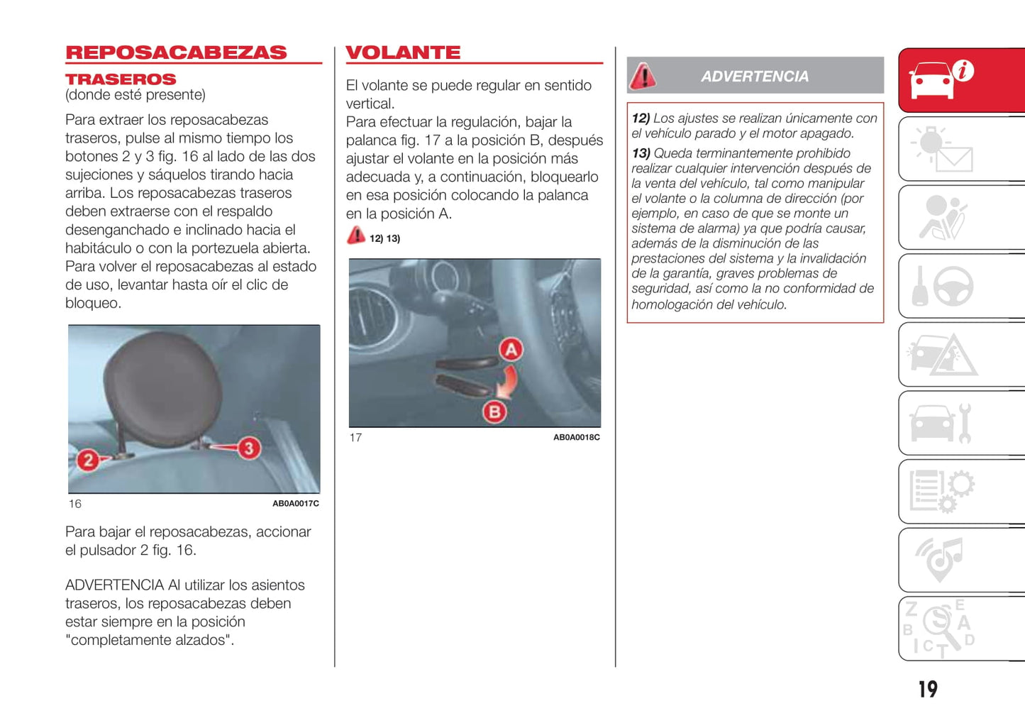 2016-2020 Abarth 595 Gebruikershandleiding | Spaans