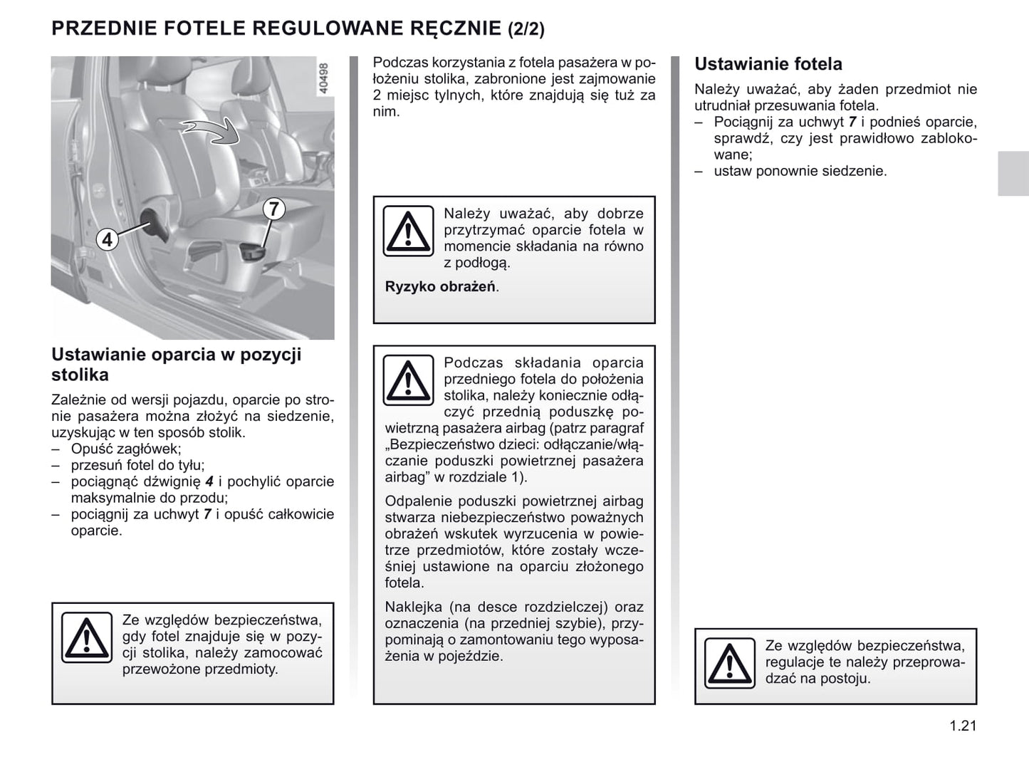 2019-2020 Renault Kadjar Owner's Manual | Polish