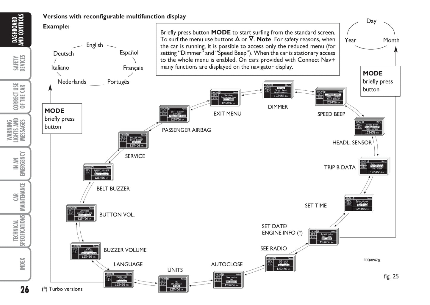 2007-2010 Fiat Bravo Manuel du propriétaire | Anglais