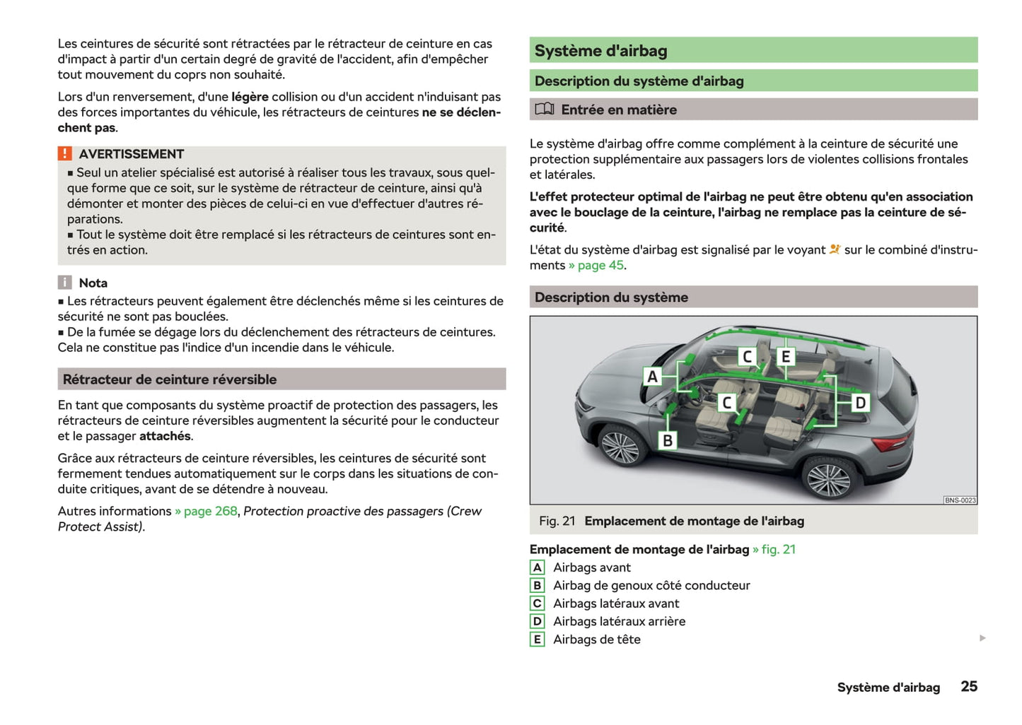 2017-2021 Skoda Kodiaq Bedienungsanleitung | Französisch