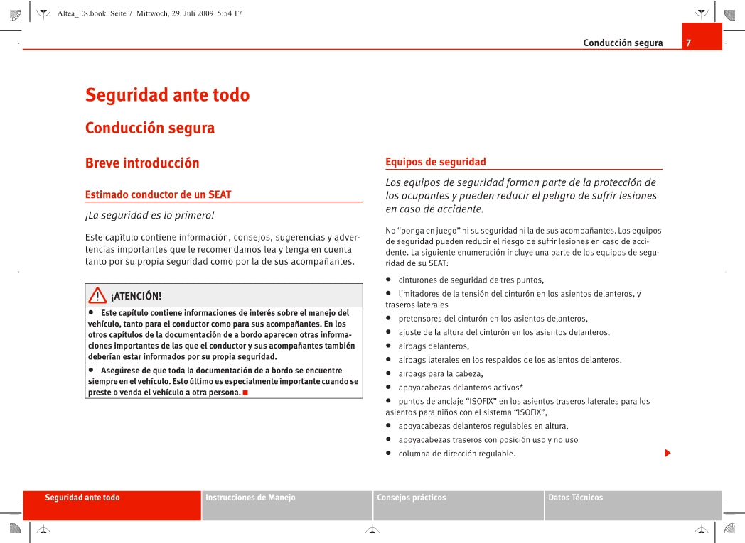 Seat Media System 2.0 Manual de Instrucciones 2004 - 2009