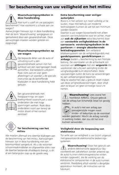 1995-2000 Ford Escort Gebruikershandleiding | Nederlands