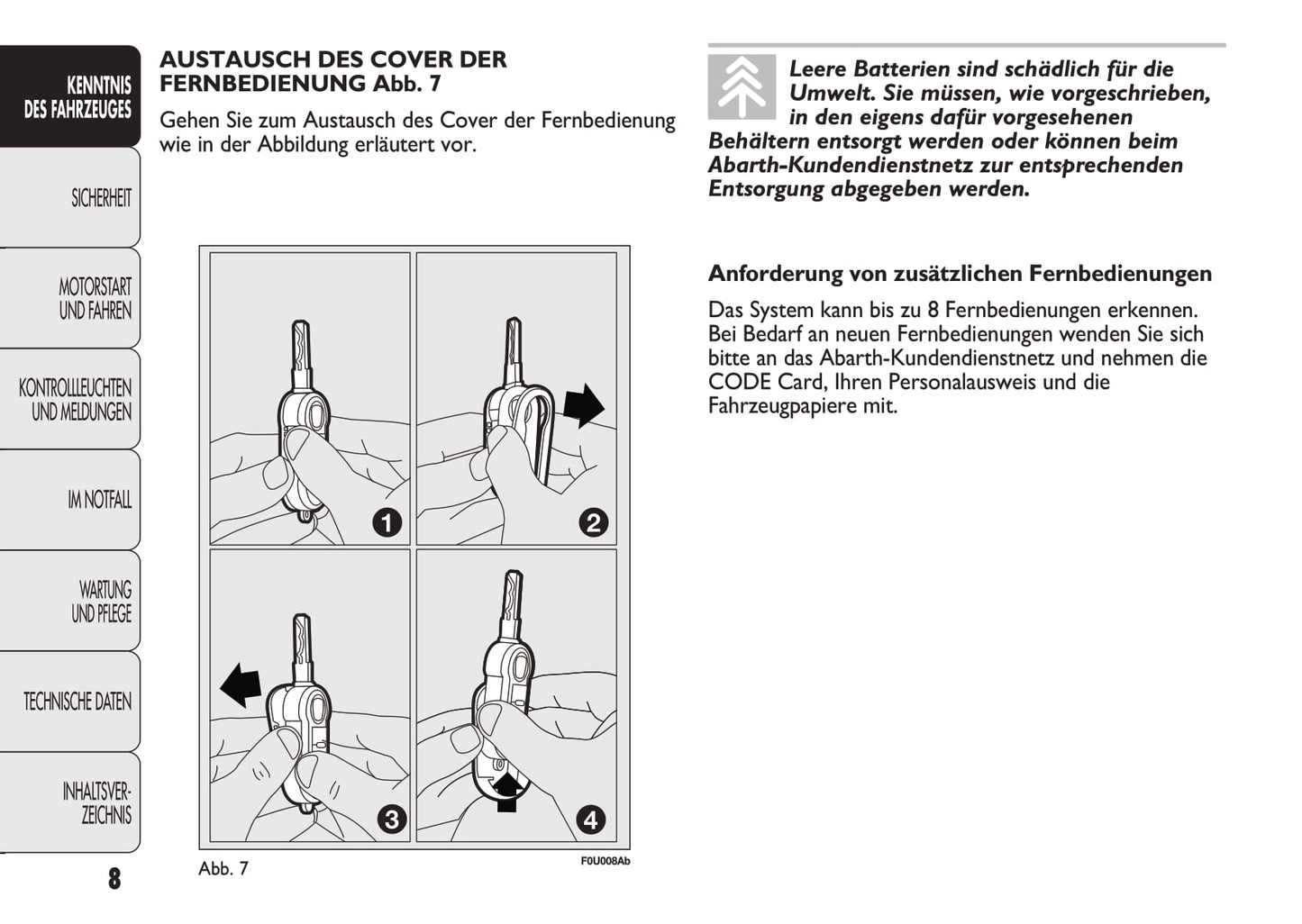 2010-2014 Abarth Punto Evo Owner's Manual | German