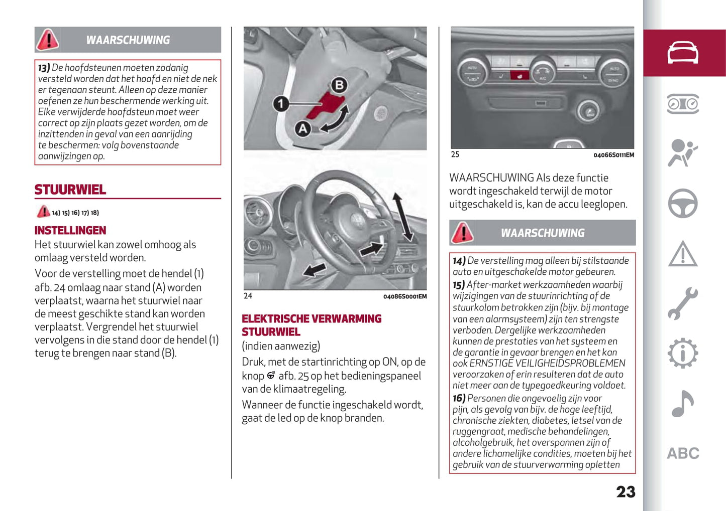 2020-2023 Alfa Romeo Giulia Bedienungsanleitung | Niederländisch