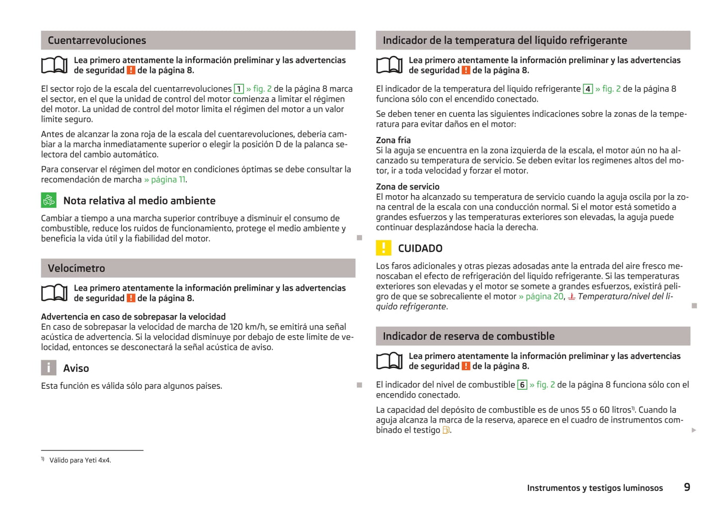 2013-2014 Skoda Yeti Gebruikershandleiding | Spaans