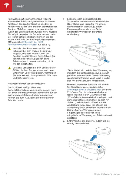 2016-2020 Tesla Model X Owner's Manual | German