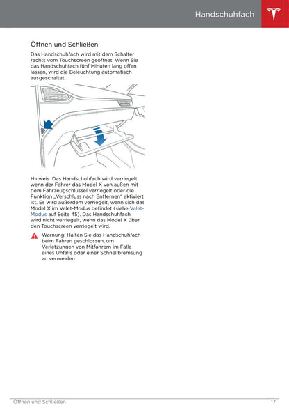 2016-2020 Tesla Model X Owner's Manual | German