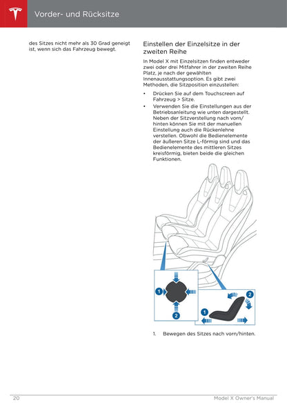 2016-2020 Tesla Model X Owner's Manual | German