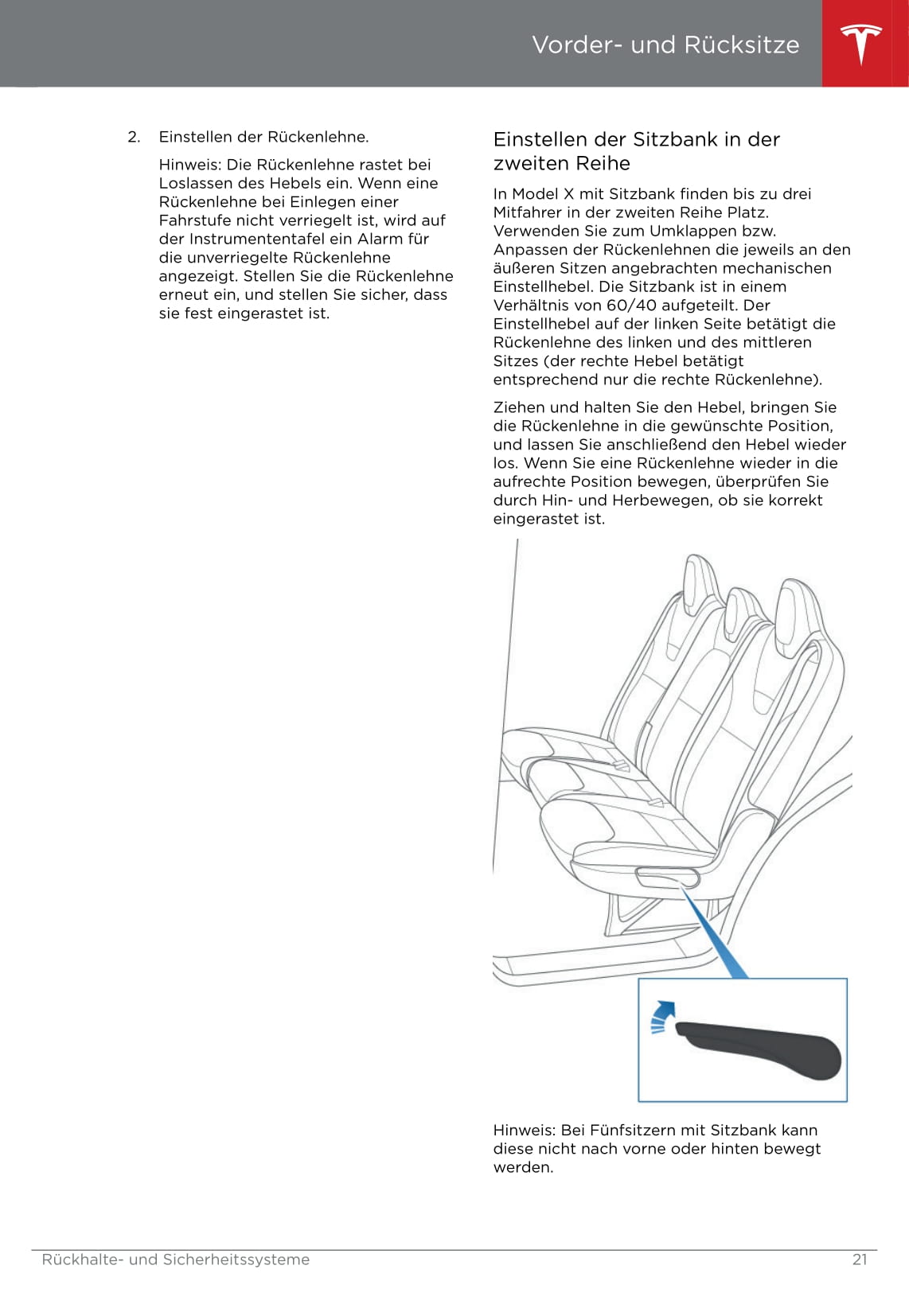 2016-2020 Tesla Model X Owner's Manual | German