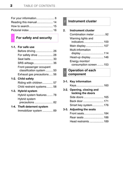 2016 Toyota Prius Owner's Manual | English