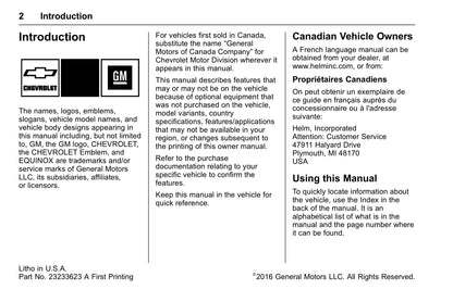 2017 Chevrolet Equinox Owner's Manual | English