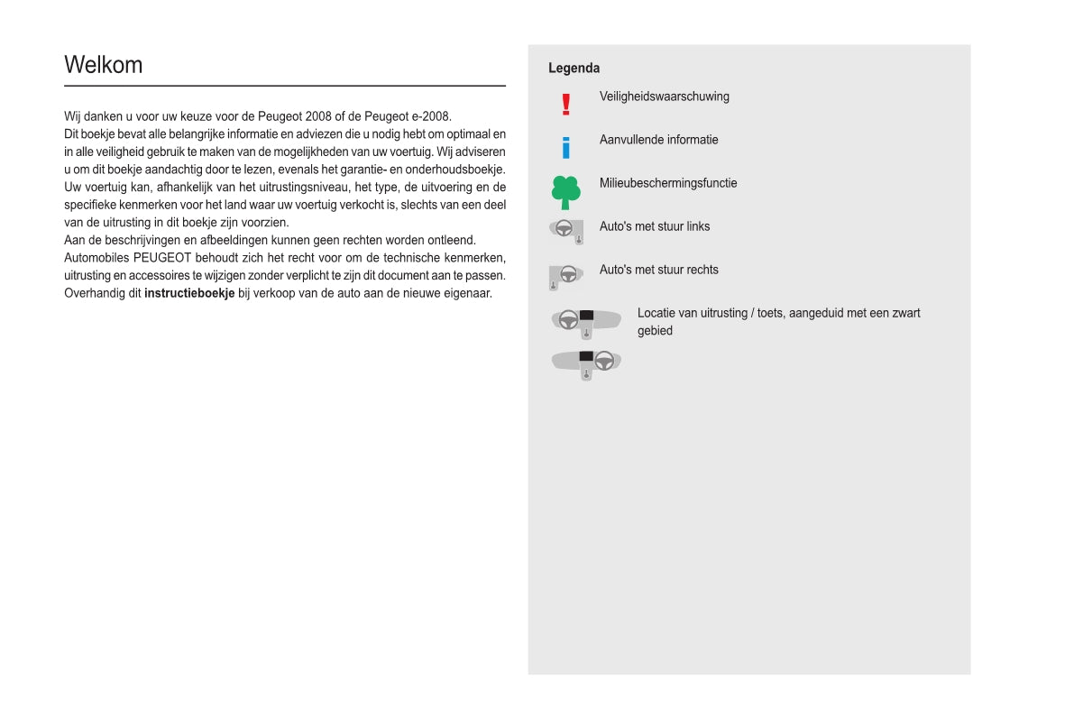 2020-2023 Peugeot 2008/e-2008 Owner's Manual | Dutch