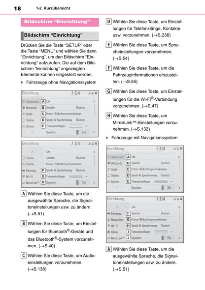 Toyota Touch Multimedia & Navigation Bedienungsanleitung 2019 - 2020