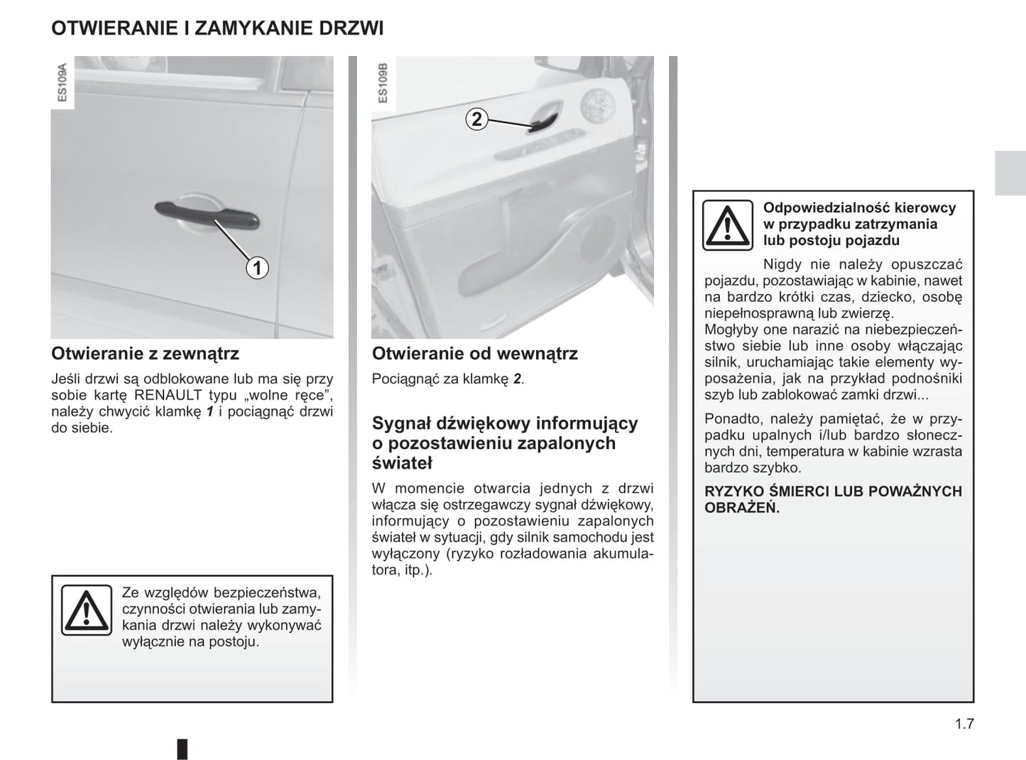 2012-2013 Renault Espace Owner's Manual | Polish