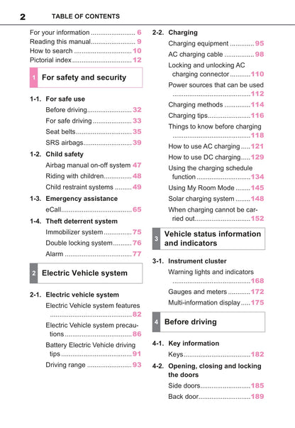 2022 Toyota bZ4X Owner's Manual | English