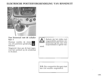 2000-2001 Renault Trafic Owner's Manual | Dutch