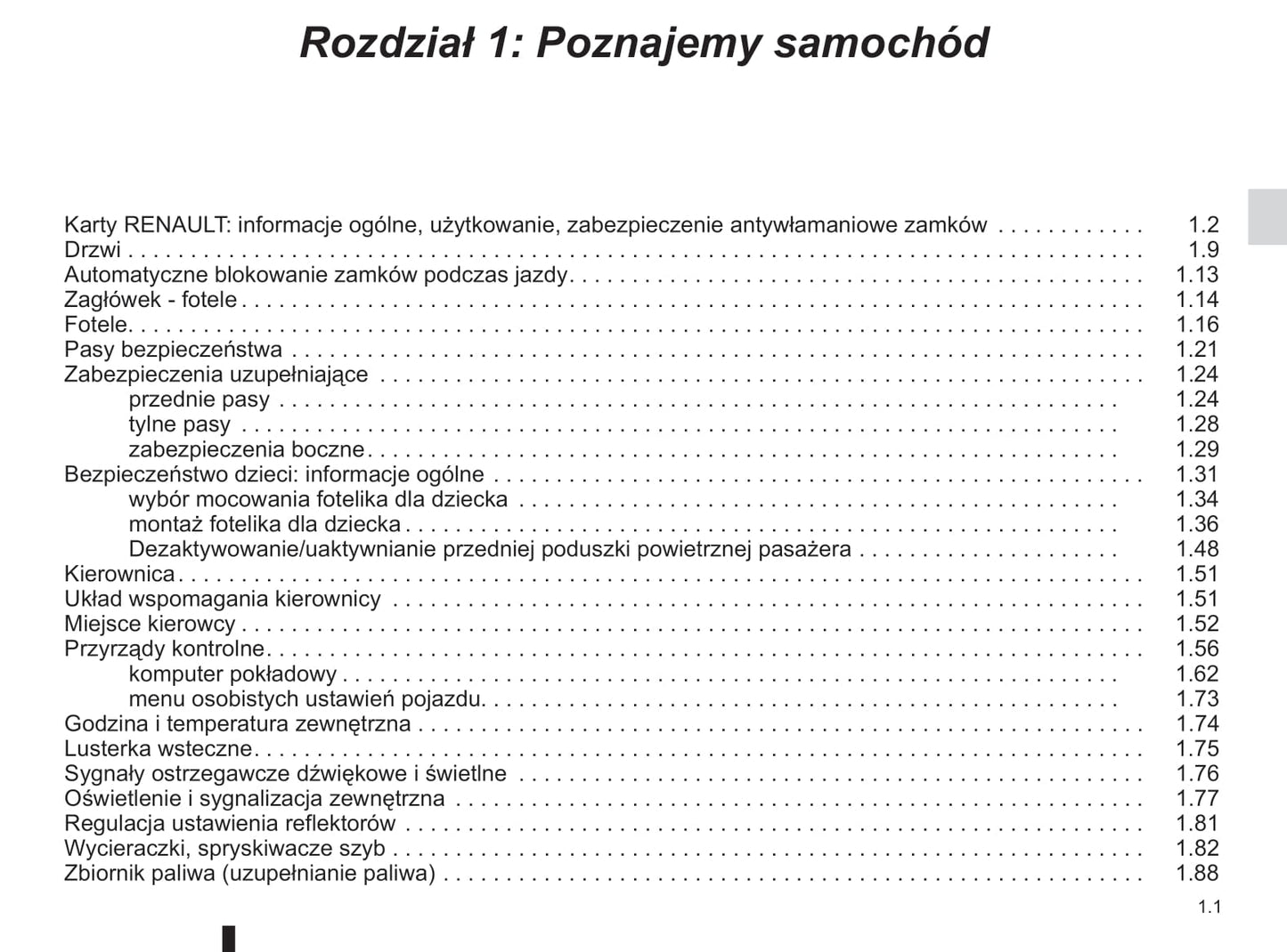 2015-2016 Renault Mégane Owner's Manual | Polish