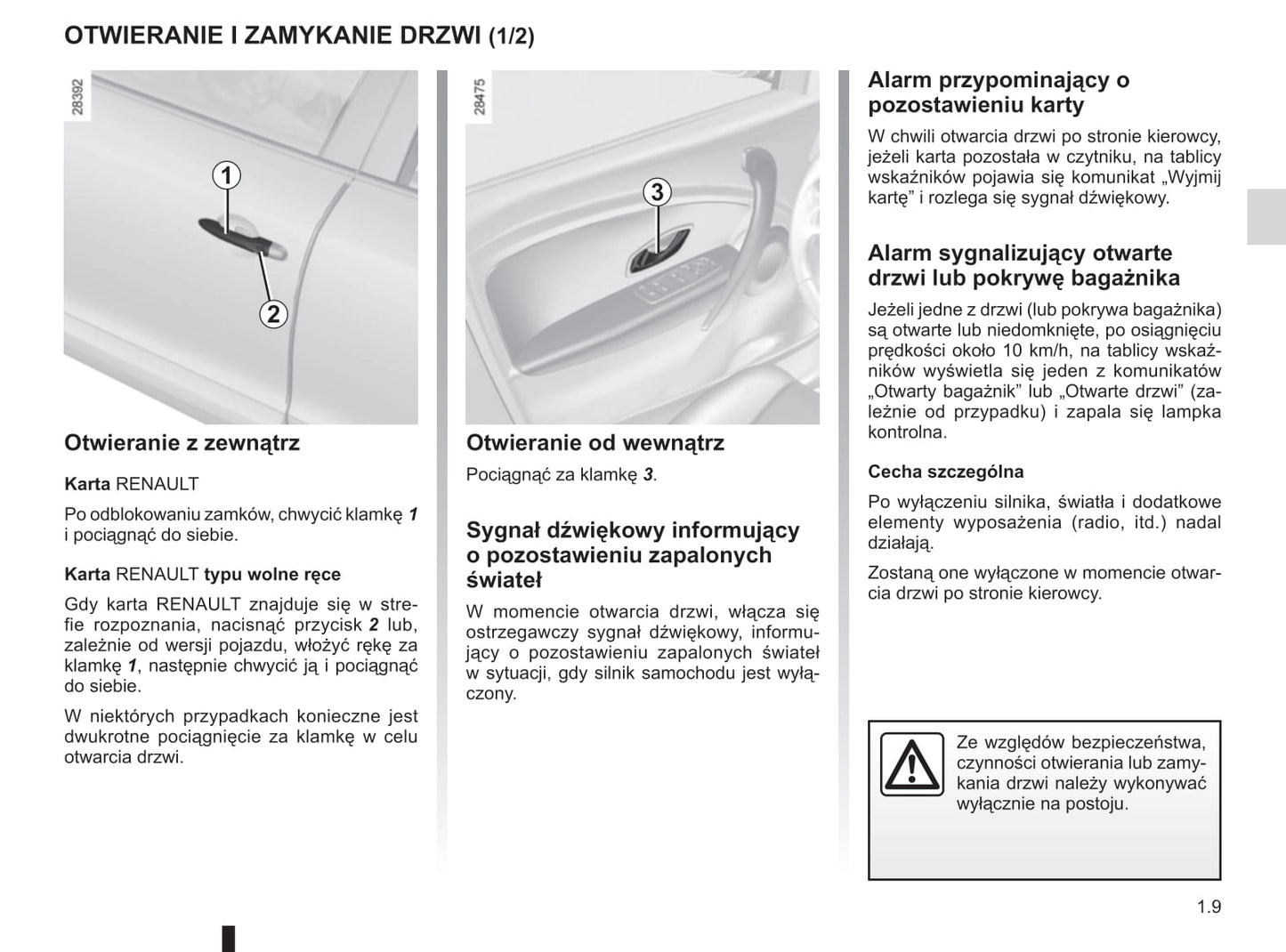 2015-2016 Renault Mégane Owner's Manual | Polish