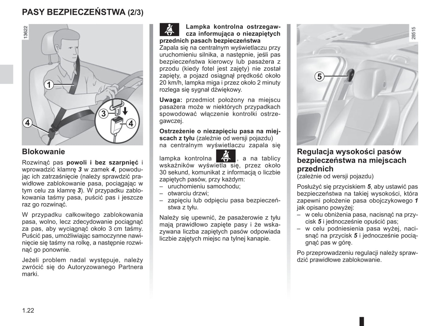 2015-2016 Renault Mégane Owner's Manual | Polish