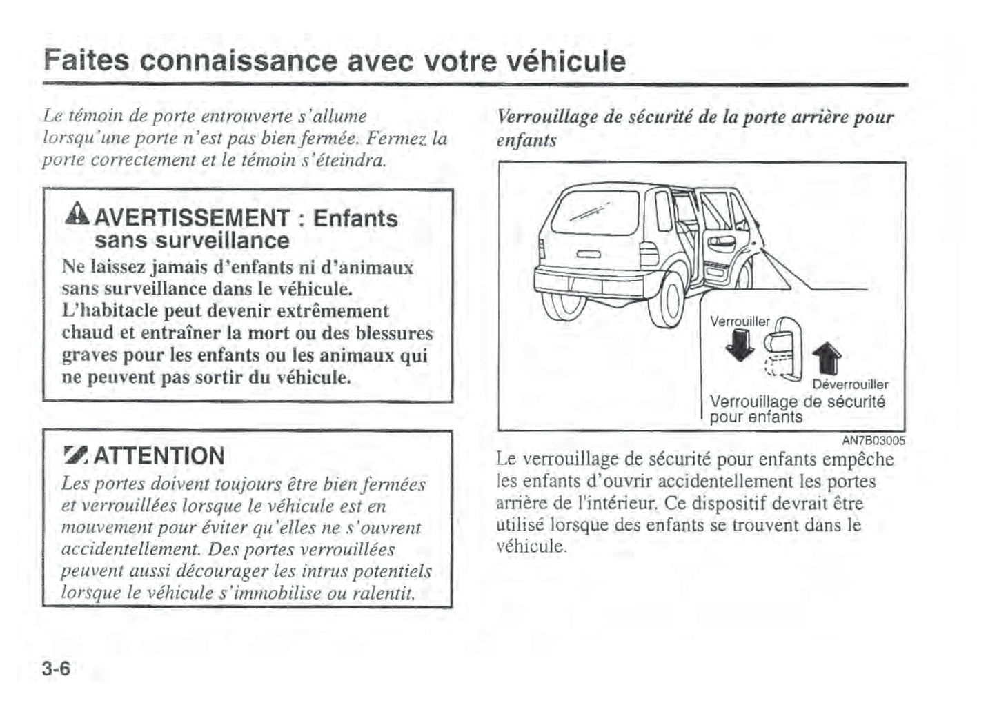 2002 Kia Sportage Owner's Manual | French