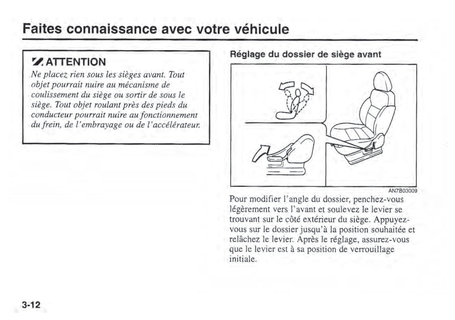 2002 Kia Sportage Owner's Manual | French