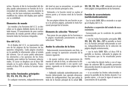 Alfa Romeo 166 Ics Integrated Control System Instrucciones 2004 - 2008