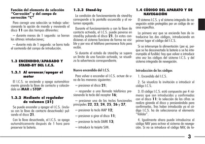 Alfa Romeo 166 Ics Integrated Control System Instrucciones 2004 - 2008