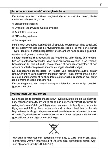 2015-2018 Toyota Mirai Gebruikershandleiding | Nederlands