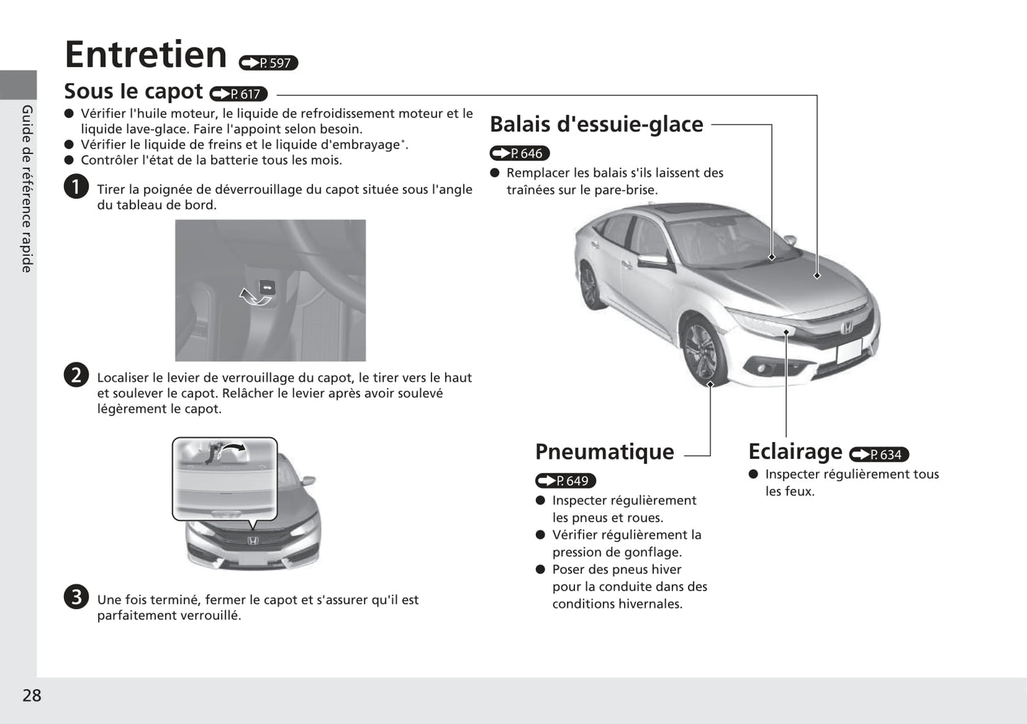 2016-2017 Honda Civic Sedan Gasoline Bedienungsanleitung | Französisch