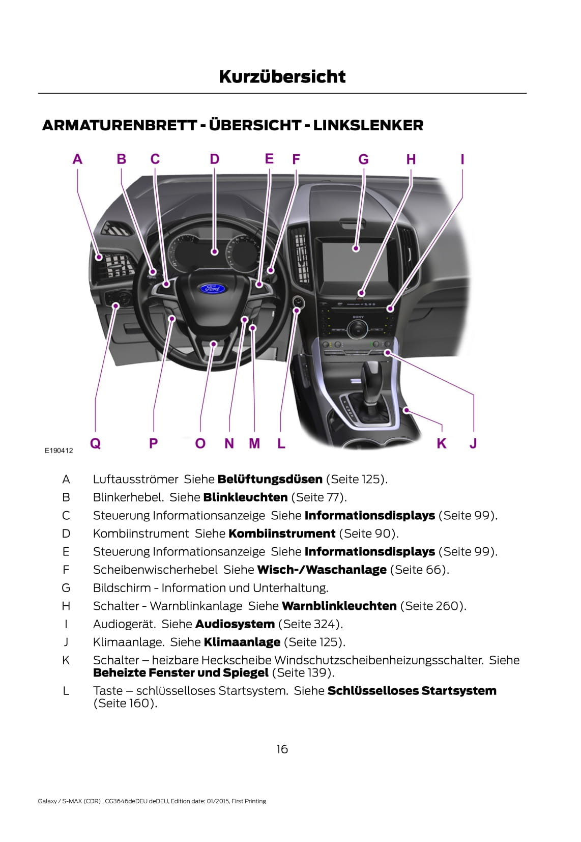 2015-2016 Ford Galaxy/S-Max Gebruikershandleiding | Duits